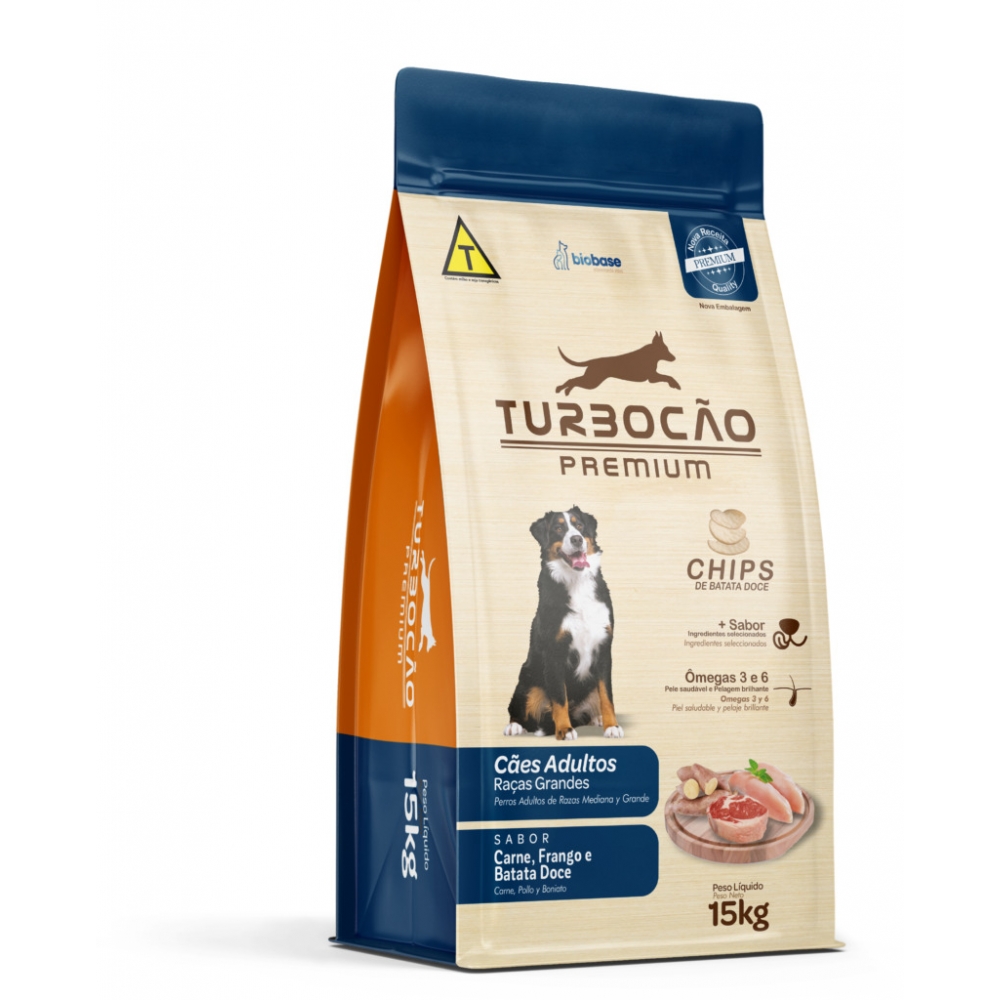 TURBOCÃO Premium Chips Ração para Cães Adultos - 1kg